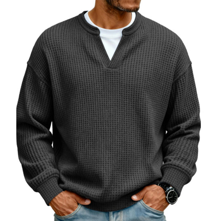 Long Sleeve Waffle Knit Mock Layer Top 15