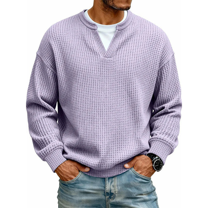 Long Sleeve Waffle Knit Mock Layer Top 19