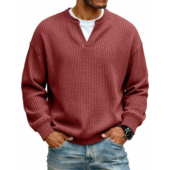 Long Sleeve Waffle Knit Mock Layer Top 16