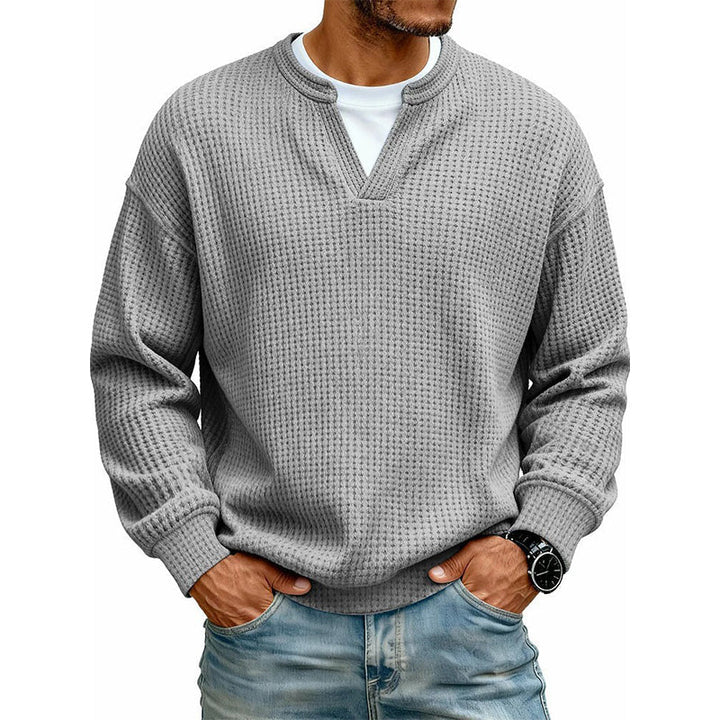 Long Sleeve Waffle Knit Mock Layer Top 17