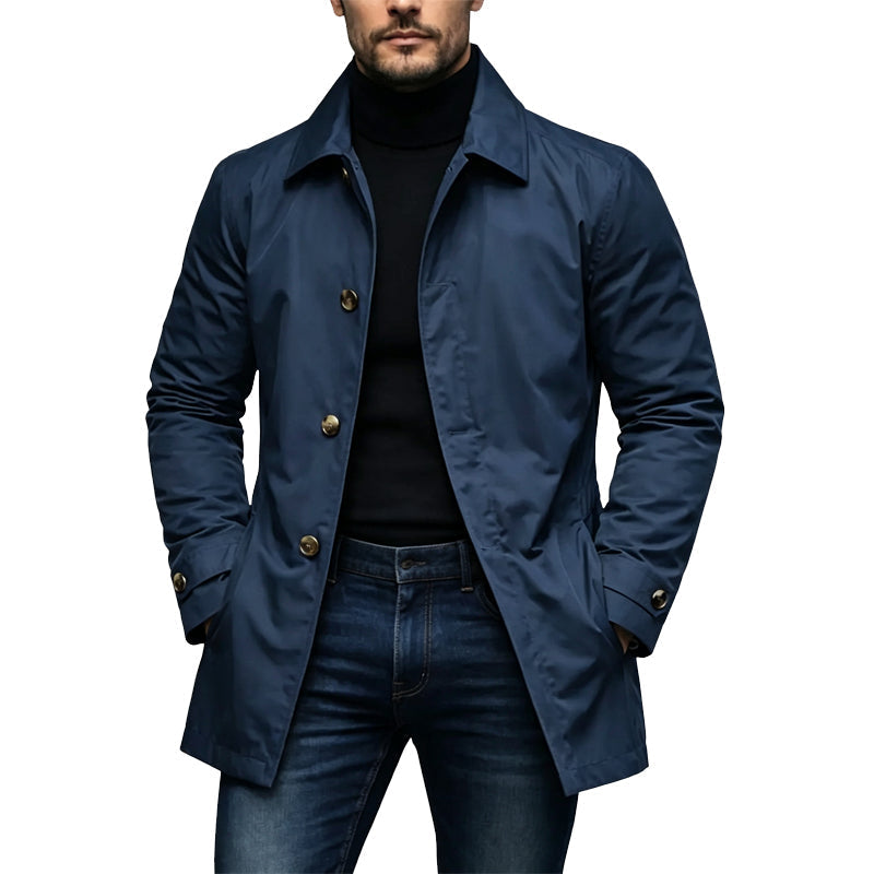 Men's Waterproof Mid-Length Trench Coat 4