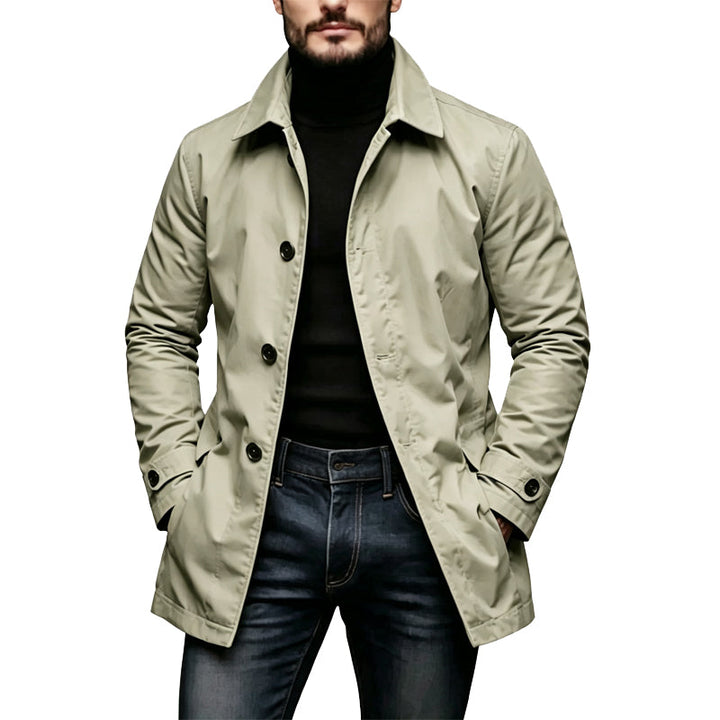 Men's Waterproof Mid-Length Trench Coat 3