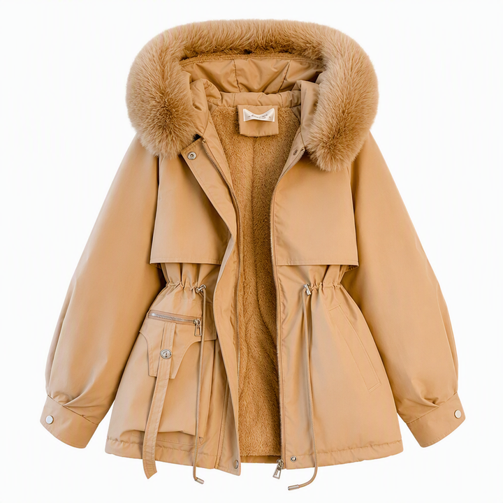 Women's Winter Parka with Faux Fur Trim, Quilted and Windproof 10