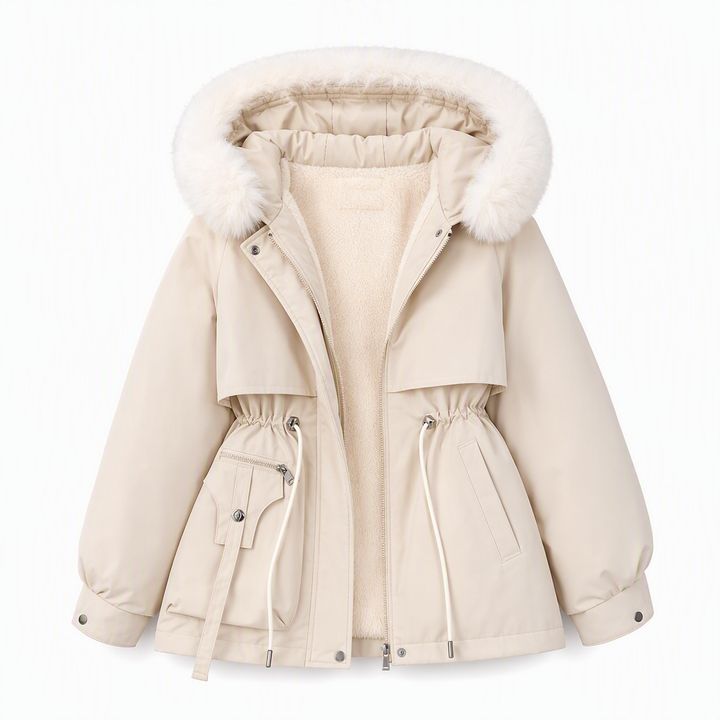 Women's Winter Parka with Faux Fur Trim, Quilted and Windproof 8