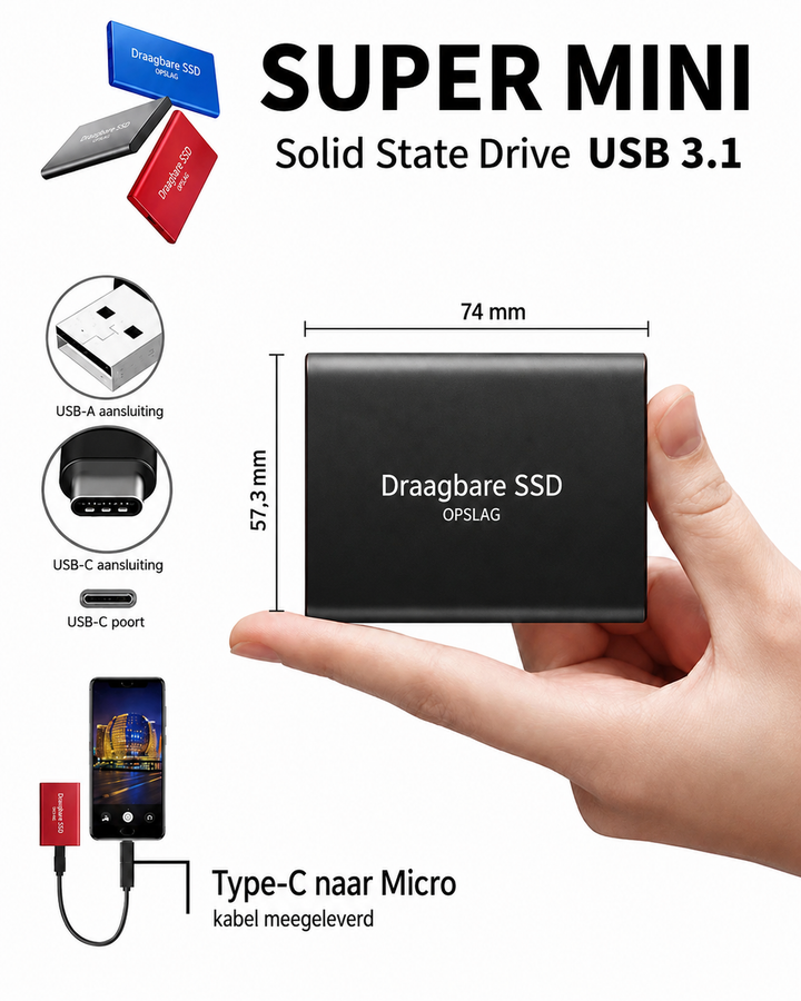 External SSD 128 TB Compact and Fast Portable Drive 4