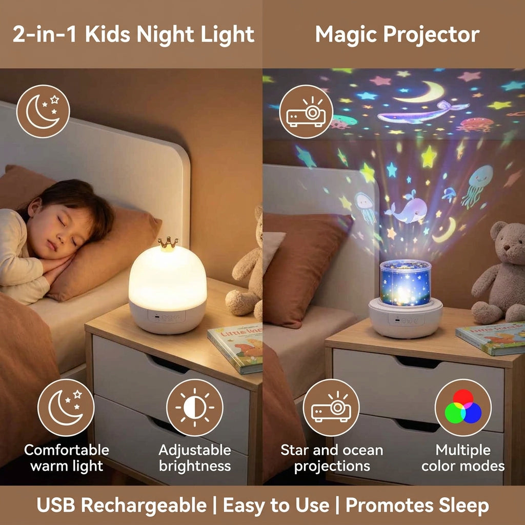 Kids Star Projector Night Light with Music, Timer and Remote 2