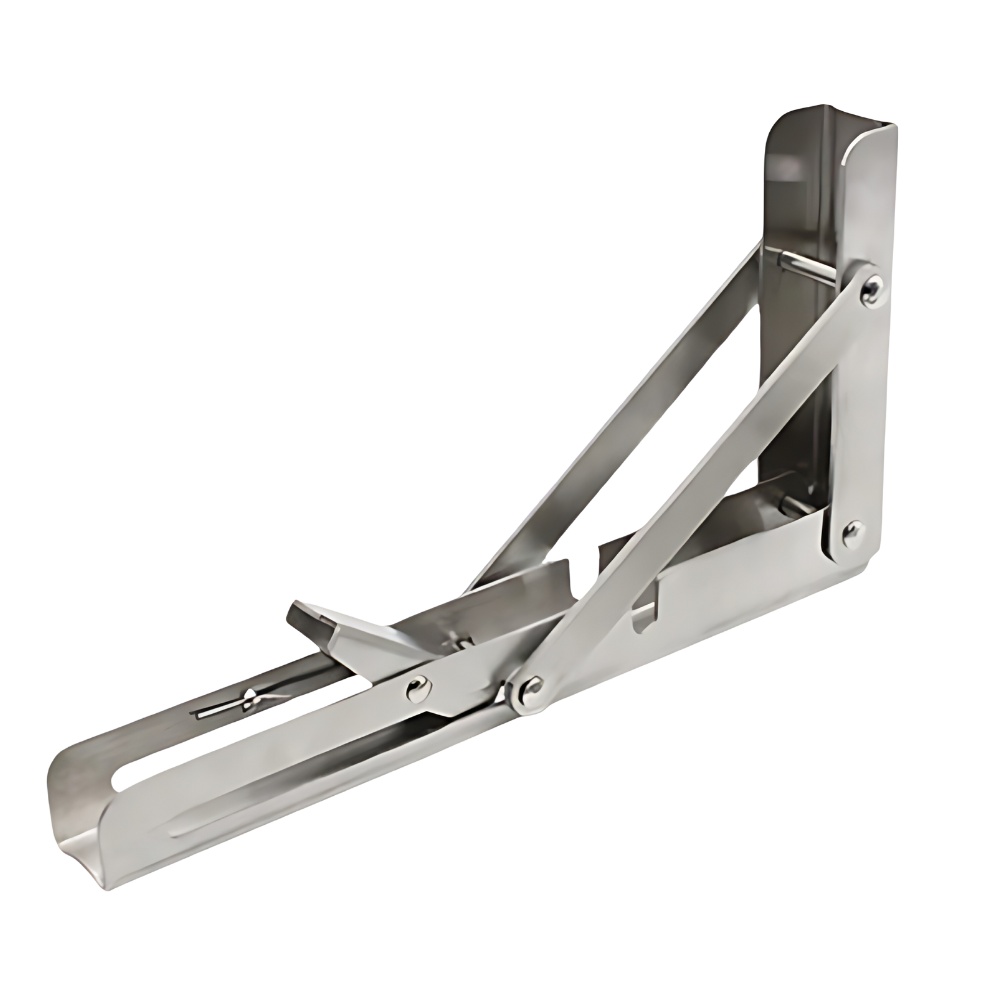 Folding Wall Mounted Shelf Brackets, Heavy Duty Stainless Steel, Set of 4 8