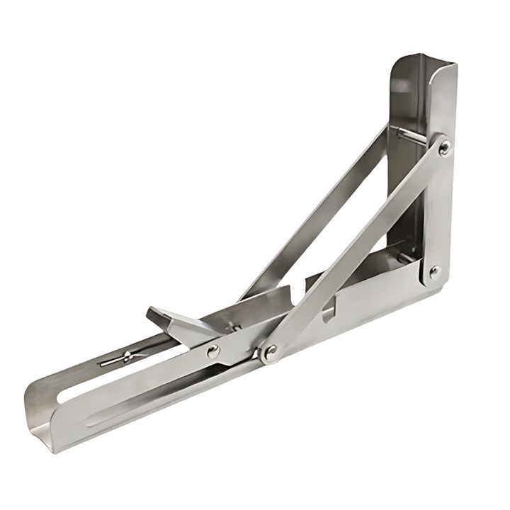 Folding Wall Mounted Shelf Brackets, Heavy Duty Stainless Steel, Set of 4 8
