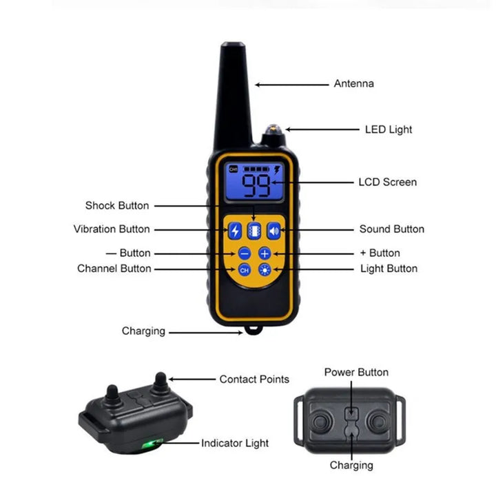 Waterproof Remote Dog Training Collar with Vibration, Tone and Static Modes 8