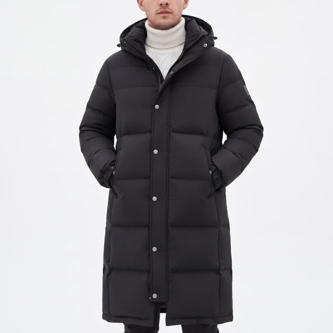 Men's Long Down Coat with 85% White Duck Down, Waterproof and Windproof 7