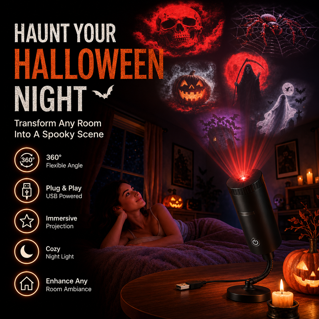 HD Halloween Projector – 6 Spooky Scenes for Instant Ambiance 3