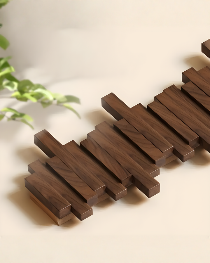 Wooden Wall Coat Rack with Foldable Magnetic Hooks – Beech, 3-10 Hooks 7