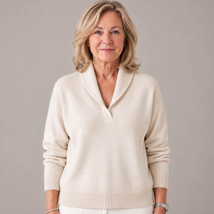 Women's Soft Sweater with Shawl Collar and Long Sleeves 2