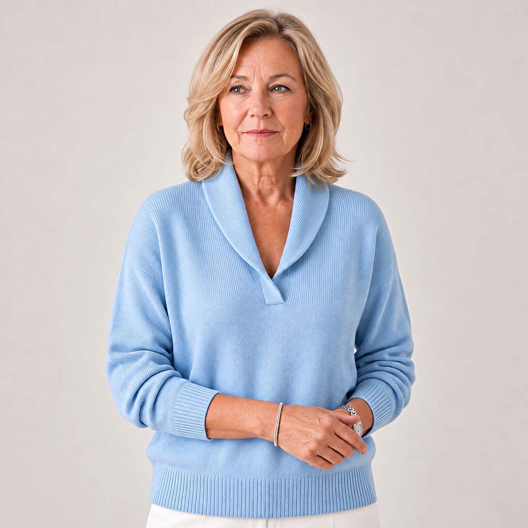 Women's Soft Sweater with Shawl Collar and Long Sleeves 6