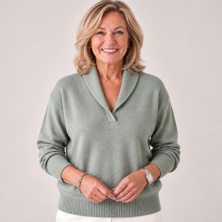 Women's Soft Sweater with Shawl Collar and Long Sleeves 5