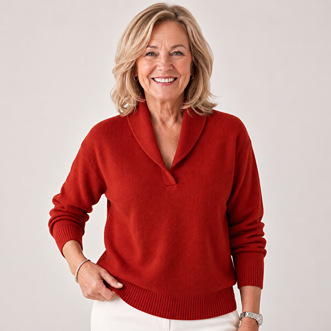 Women's Soft Sweater with Shawl Collar and Long Sleeves 7