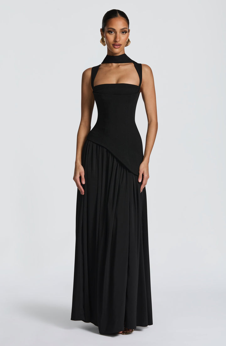 Flowing Chiffon Maxi Dress with Lace-Up Back 5