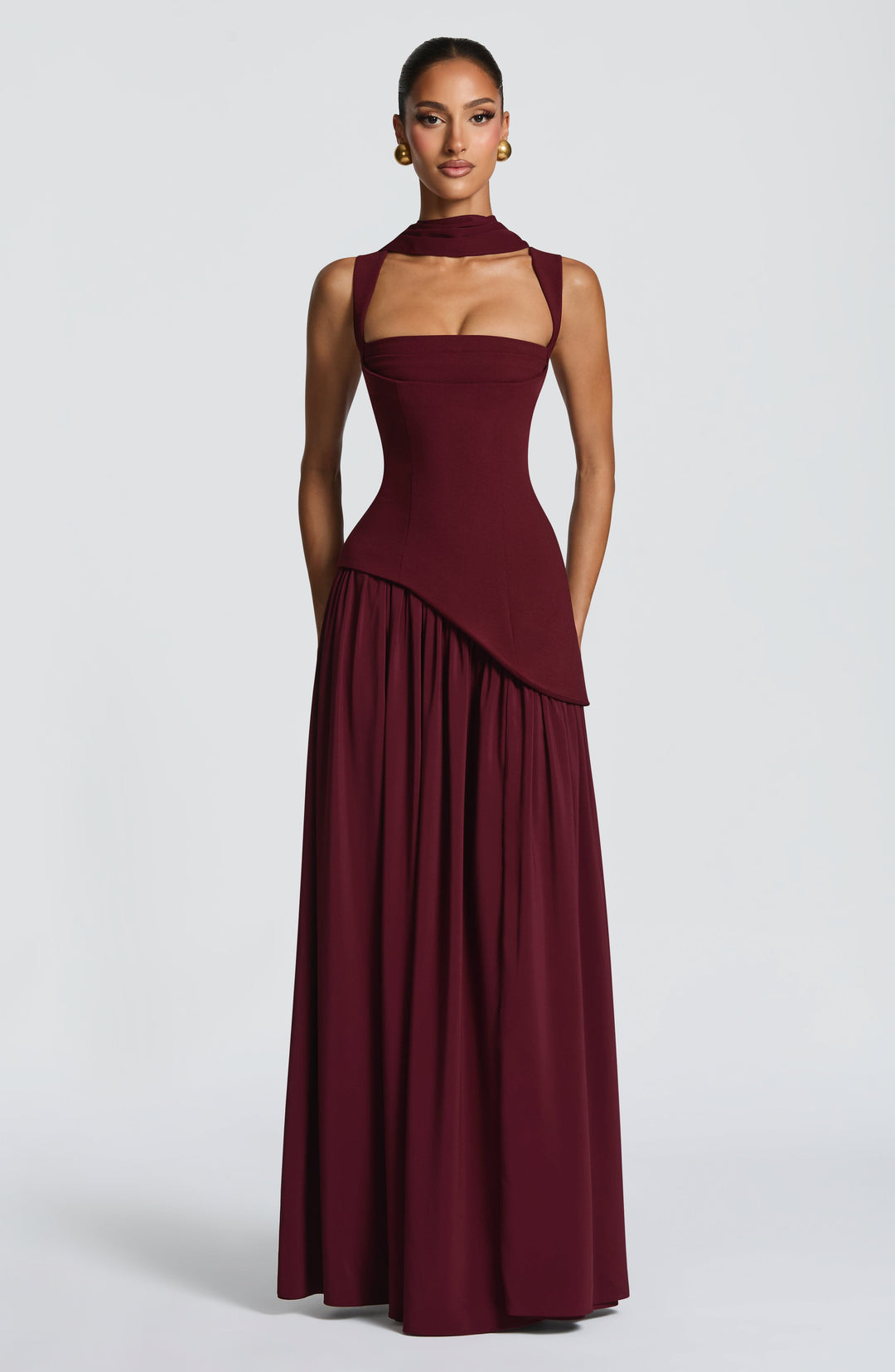 Flowing Chiffon Maxi Dress with Lace-Up Back 13