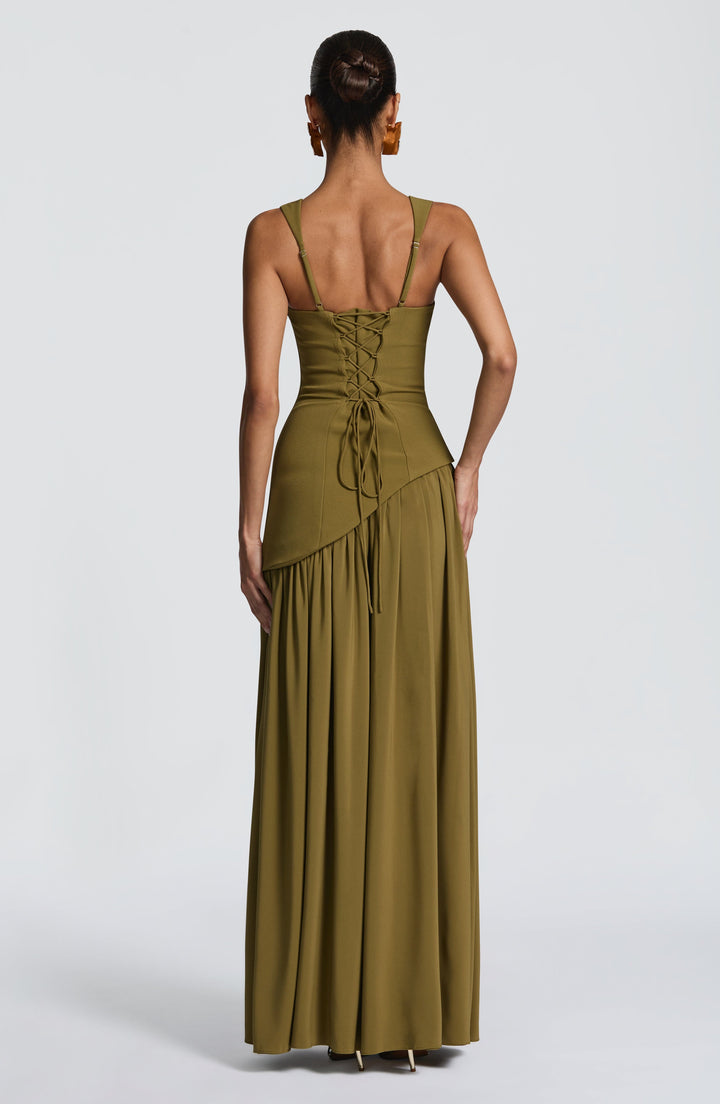Flowing Chiffon Maxi Dress with Lace-Up Back 2
