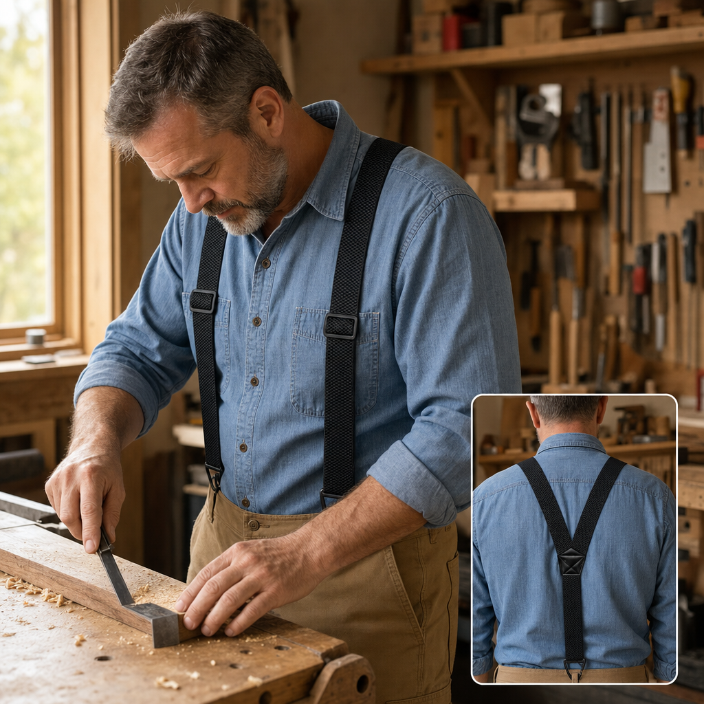 Men's Suspenders with Clip Hooks, Adjustable 65-120 cm, Y-Shape or X-Shape 1