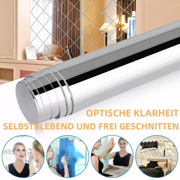 Self-Adhesive Flexible Mirror Sheet, Shatterproof and Child-Safe 1