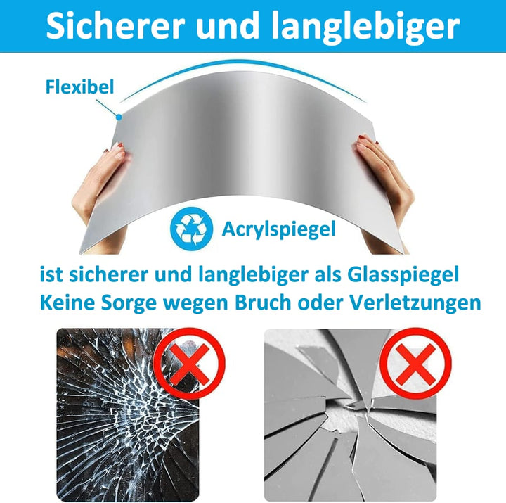 Self-Adhesive Flexible Mirror Sheet, Shatterproof and Child-Safe 7