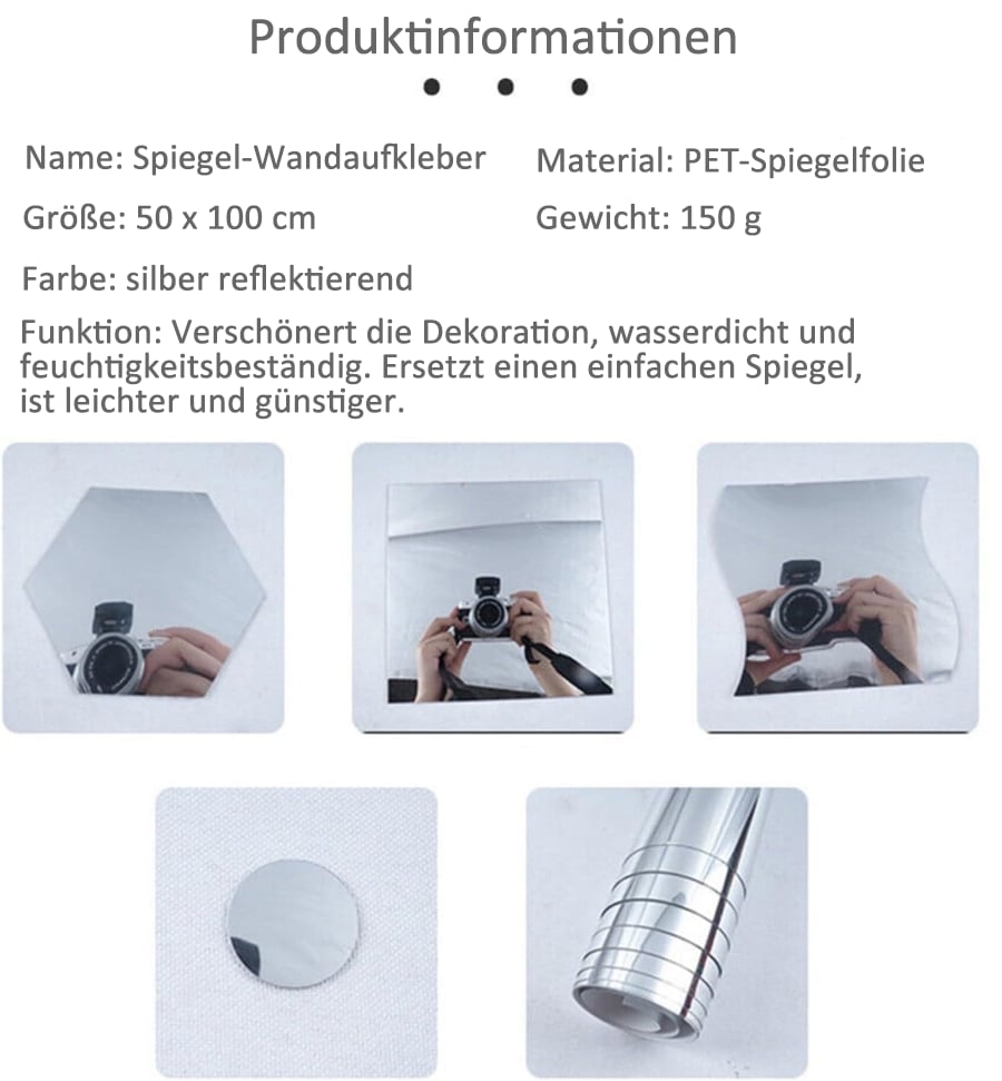 Self-Adhesive Flexible Mirror Sheet, Shatterproof and Child-Safe 8