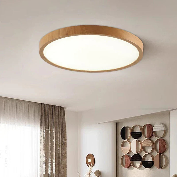 Ultrathin Walnut Circular Ceiling Light for Elegant Modern Spaces 2