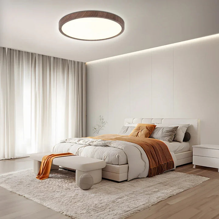 Ultrathin Walnut Circular Ceiling Light for Elegant Modern Spaces 4