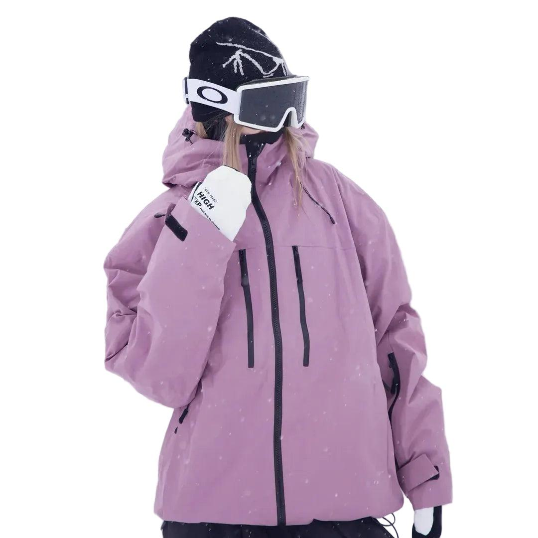 Unisex Hooded Snow Jacket with Zip Pockets and Drawcord Hem 2