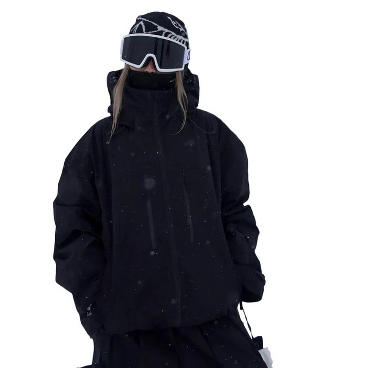 Unisex Hooded Snow Jacket with Zip Pockets and Drawcord Hem 3