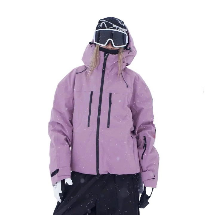 Unisex Hooded Snow Jacket with Zip Pockets and Drawcord Hem 4