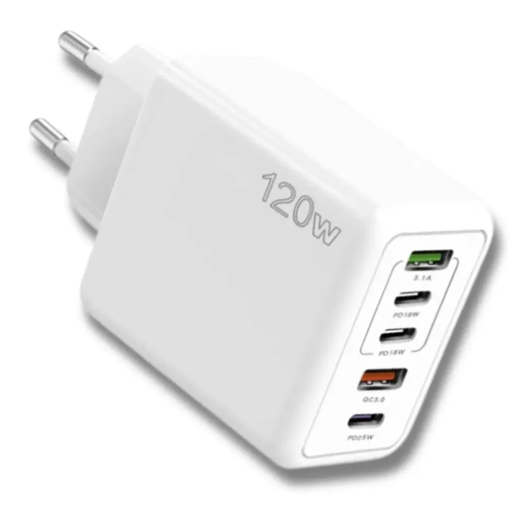 5-Port USB Wall Charger - 2x USB-A + 3x USB-C, Quick Charge 3.0 1