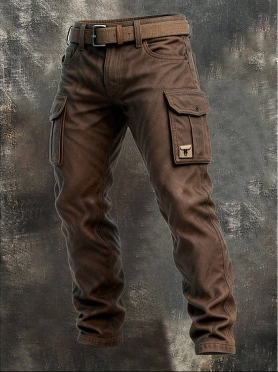 Men's Slim Fit Casual Cargo Pants with Side Pockets 1