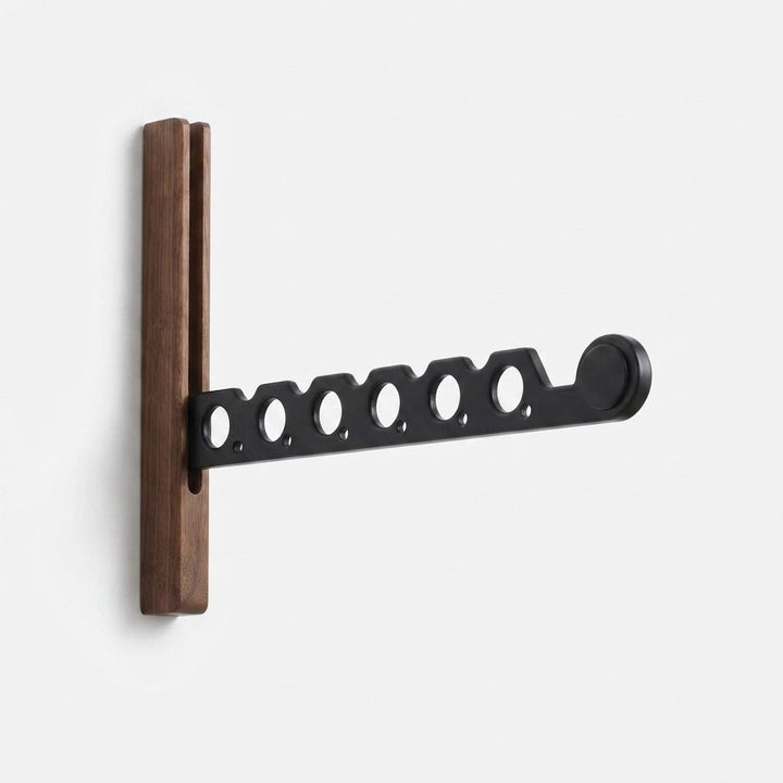 Foldable Wooden Wall Coat Rack, Space-Saving Wall-Mounted Design 11