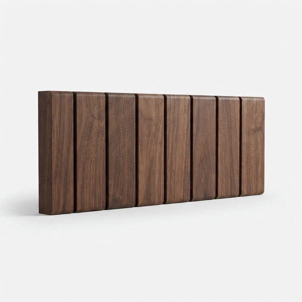 Solid Wood Wall Coat Rack with Fold-Down Hooks, Piano Design, 3 to 8 Hooks 10