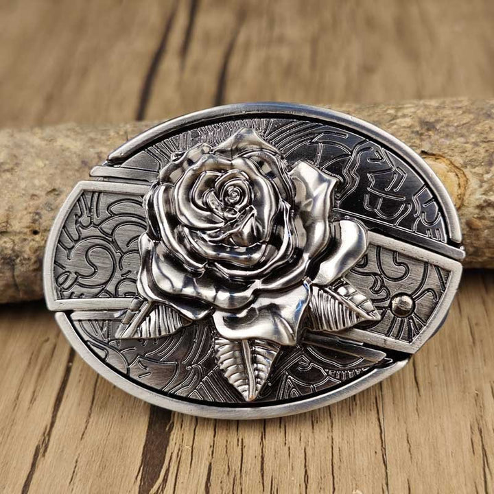 Oval Bull Skull Belt Buckle with Hidden Knife 10