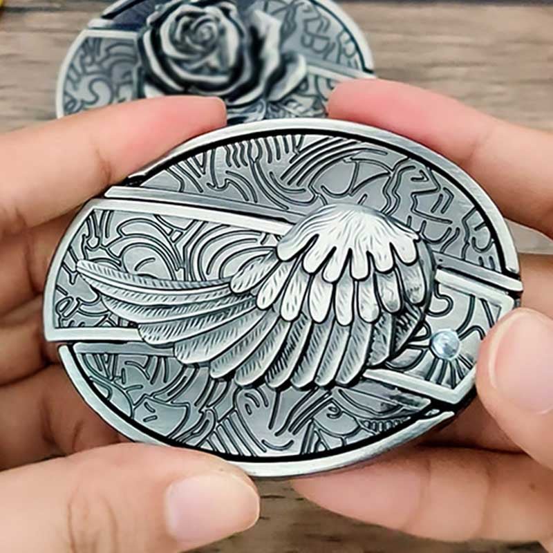 Oval Bull Skull Belt Buckle with Hidden Knife 29