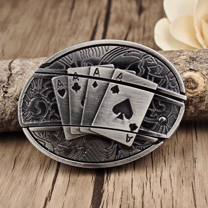 Oval Bull Skull Belt Buckle with Hidden Knife 15