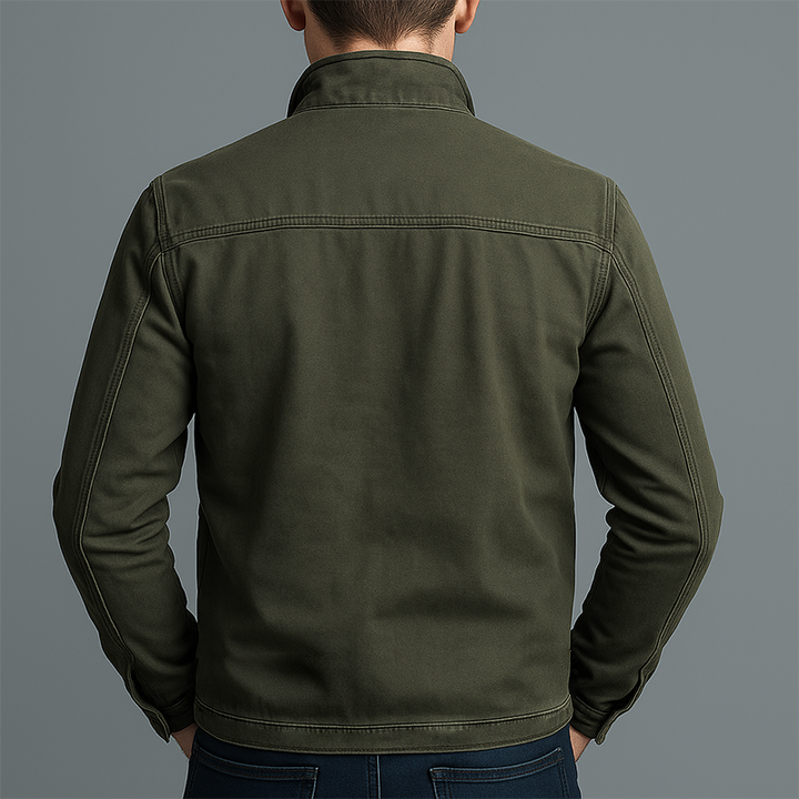 Vintage Washed Zip Jacket with Relaxed Fit 3