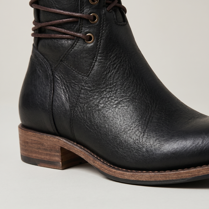 Women's Lace-Up Mid-Calf Boots with Stud Detail 6