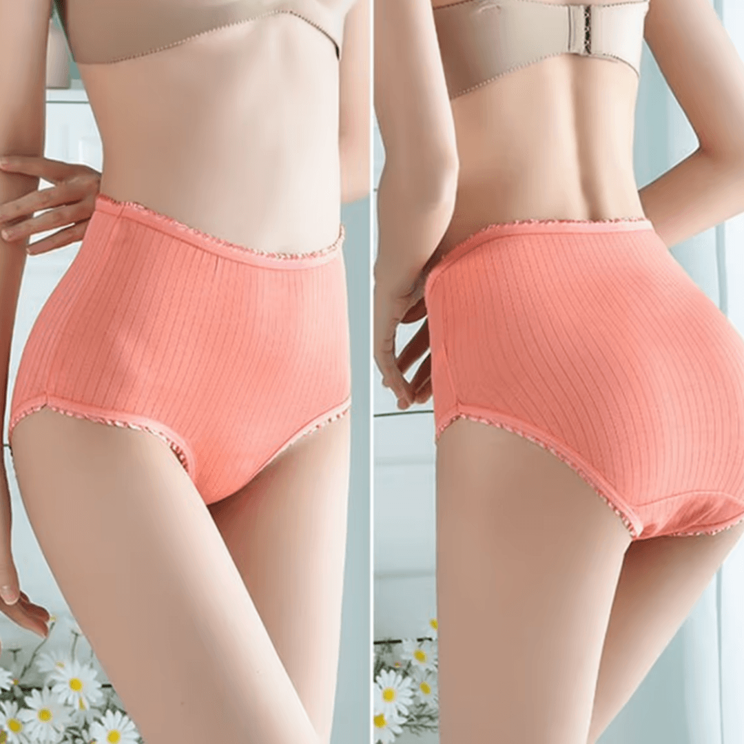 Women's Leakproof Panties 3-Pack - Breathable Ribbed Briefs 3