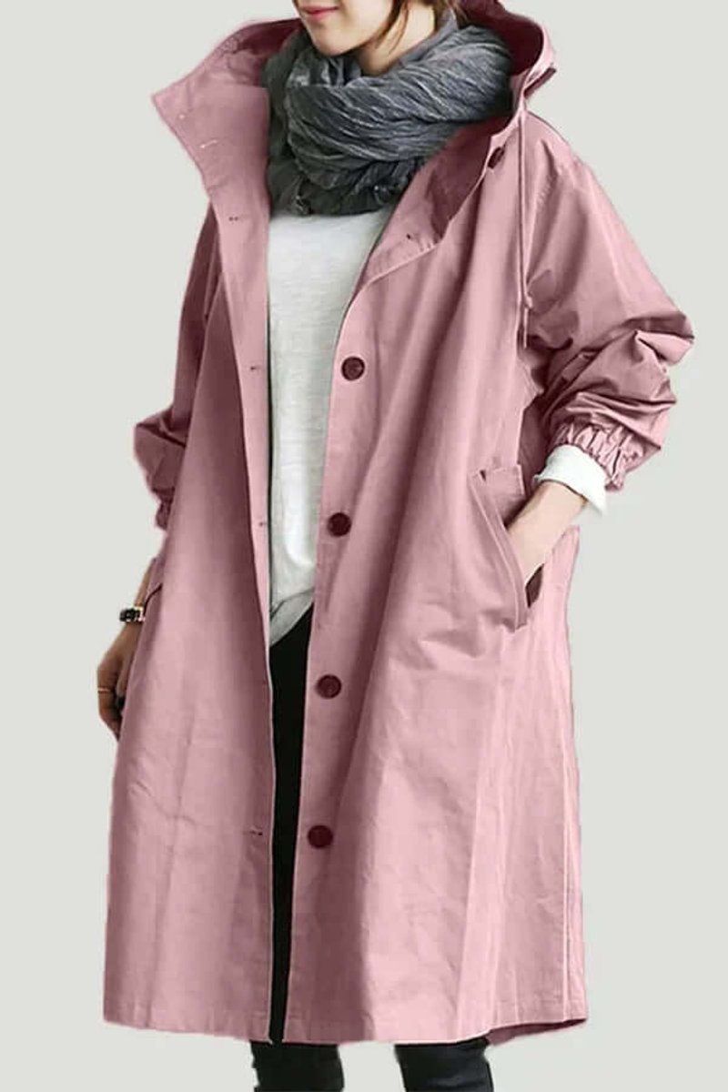 Women's Hooded Trench Coat, Water-Repellent, Relaxed Fit, Lightweight Quilted 1