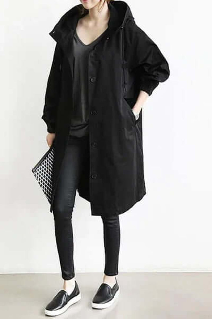 Women's Hooded Trench Coat, Water-Repellent, Relaxed Fit, Lightweight Quilted 3