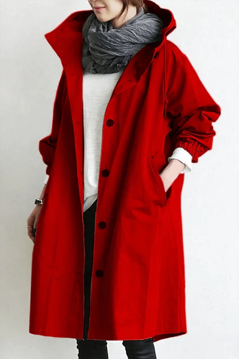 Women's Hooded Trench Coat, Water-Repellent, Relaxed Fit, Lightweight Quilted 4