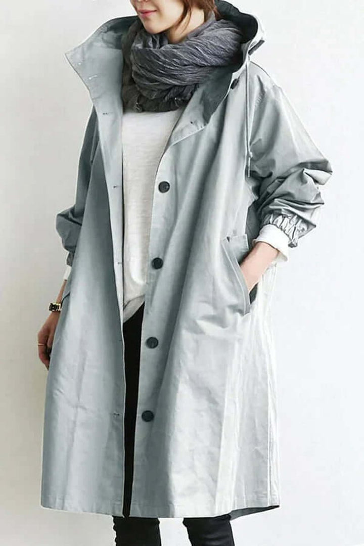 Women's Hooded Trench Coat, Water-Repellent, Relaxed Fit, Lightweight Quilted 7