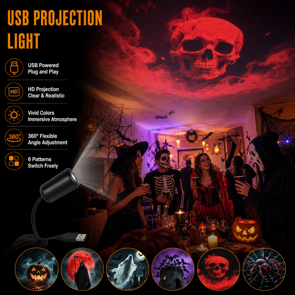 HD Halloween Projector – 6 Spooky Scenes for Instant Ambiance 1