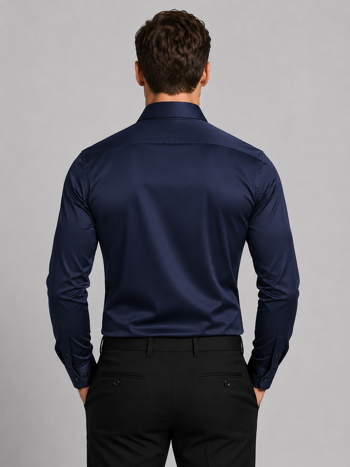 Men's Slim Fit Satin-Look Stretch Dress Shirt, Long Sleeve 6