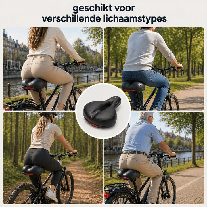 Ergonomic Comfort Bike Seat with Cutout - 2 in Thick Foam, Waterproof PU Leather 11