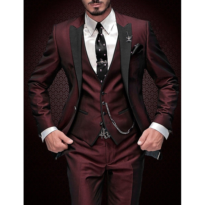 Men's Elegant Three-Piece Tailored Occasion Suit Set 5